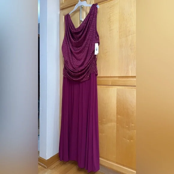 R&M Richards | Dresses | Rm Richards Womens Formal Dress Plus Sz 6w 2w 22w  Berry Red Glitter Ruched | Poshmark